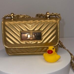 Gold Quilted Women's Bag